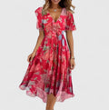 Madison – Floral Flutter Sleeve Midi Dress