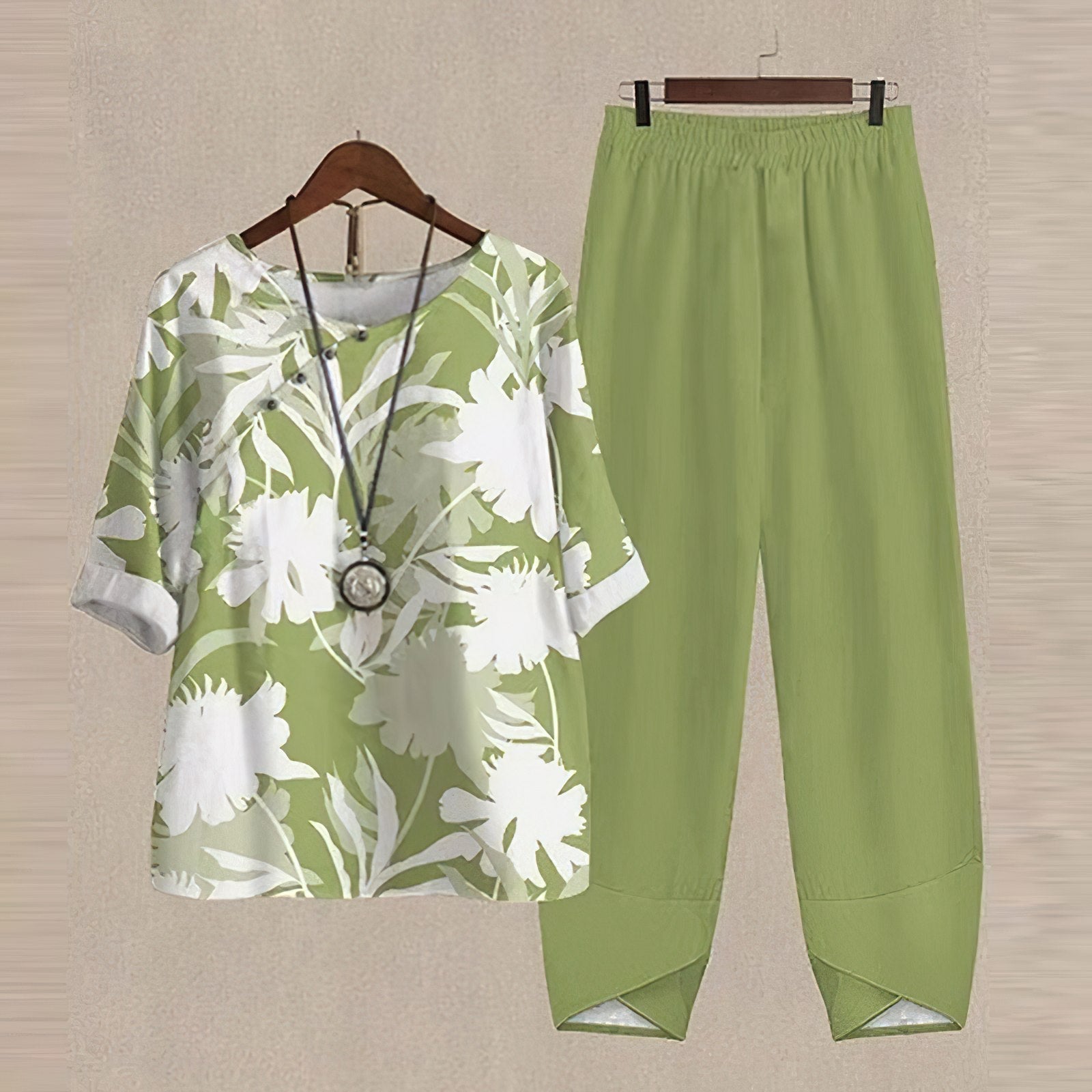 Gwendolyn – Floral Print Shirt and Trouser Set