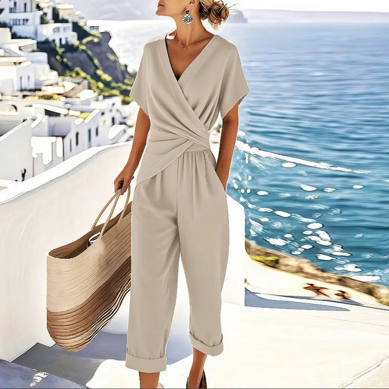 Celeste – Wrap Front Cropped Jumpsuit