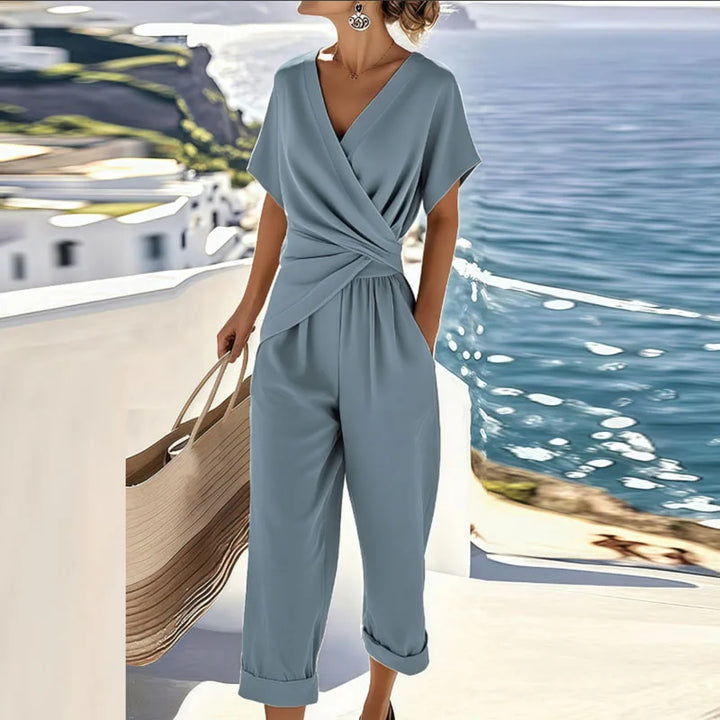 Celeste – Wrap Front Cropped Jumpsuit