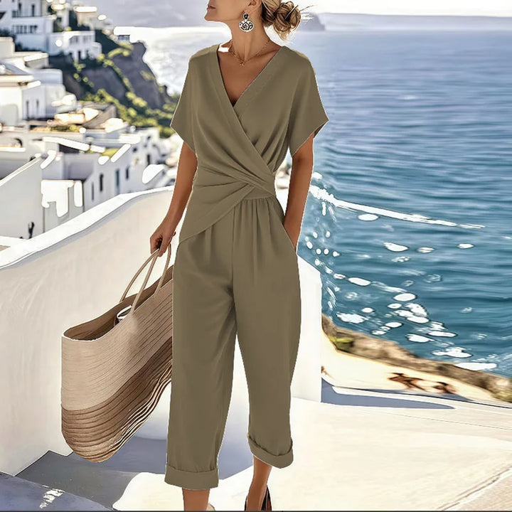 Celeste – Wrap Front Cropped Jumpsuit