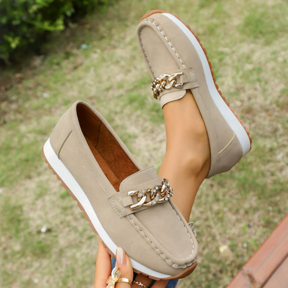 Elle - Orthopedic Diamond Buckle Loafers