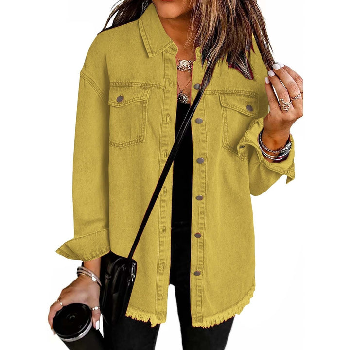 Ravenna – Relaxed Denim Shacket with Frayed Hem