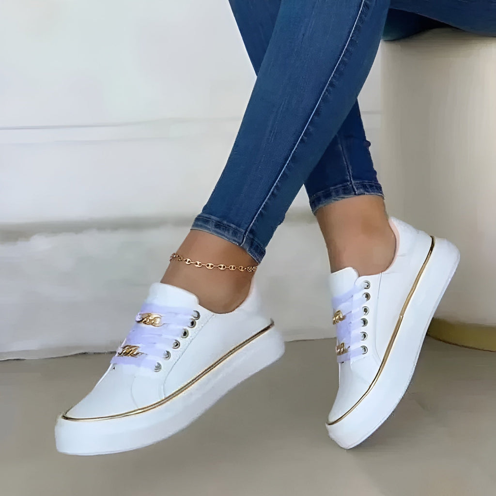 Alexya – Platform Sneakers with Chain Lace Detail