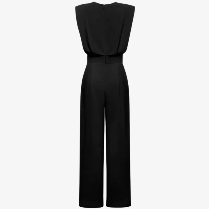 Quinn | Sleeveless Round Neck Wide Leg Jumpsuit