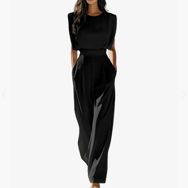 Quinn | Sleeveless Round Neck Wide Leg Jumpsuit