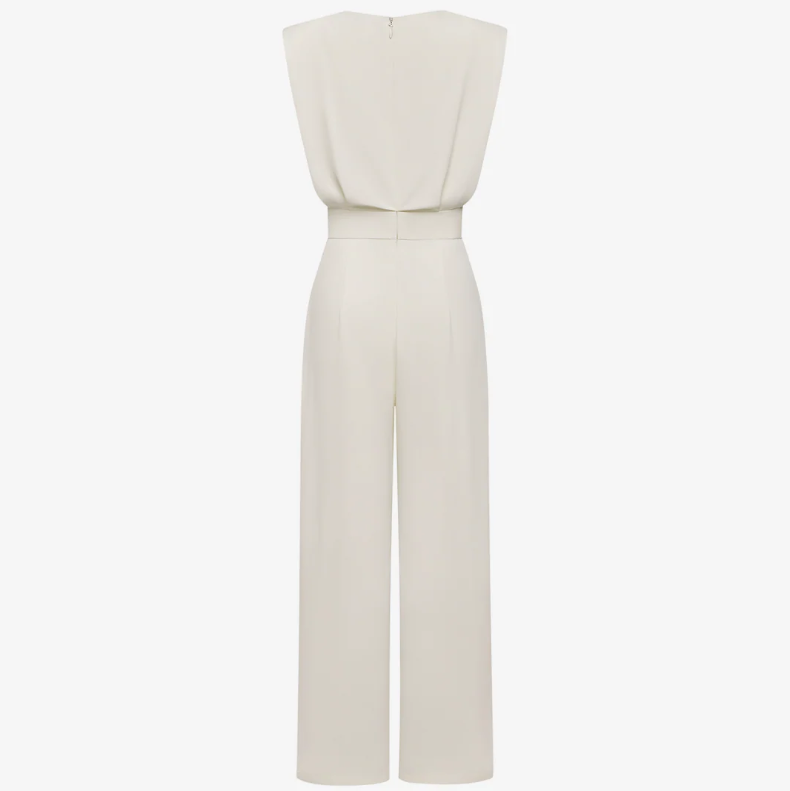 Quinn | Sleeveless Round Neck Wide Leg Jumpsuit