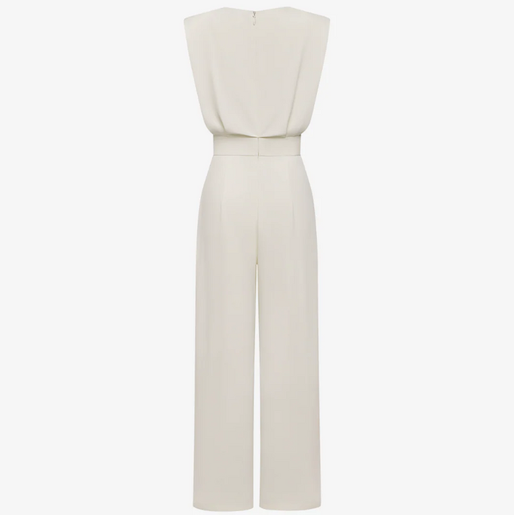Quinn | Sleeveless Round Neck Wide Leg Jumpsuit