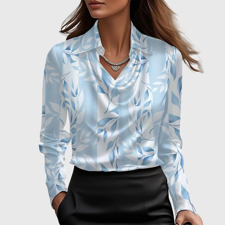 Sophia – Satin Cowl Neck Long Sleeve Blouse