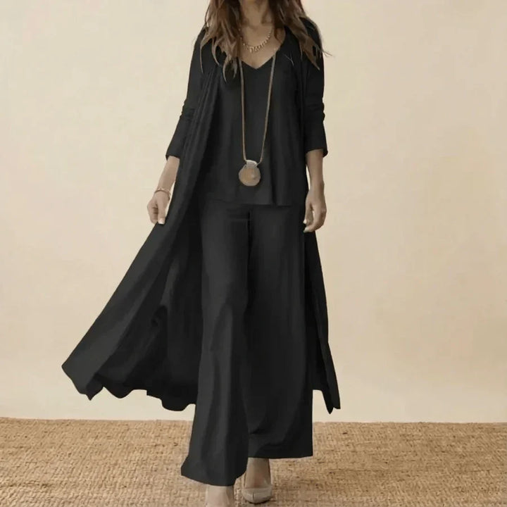 Goldie | Long Sleeve Cami Top Duster and Wide Leg Pants Set
