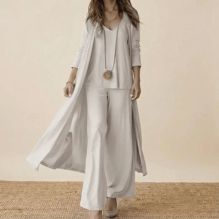Goldie | Long Sleeve Cami Top Duster and Wide Leg Pants Set