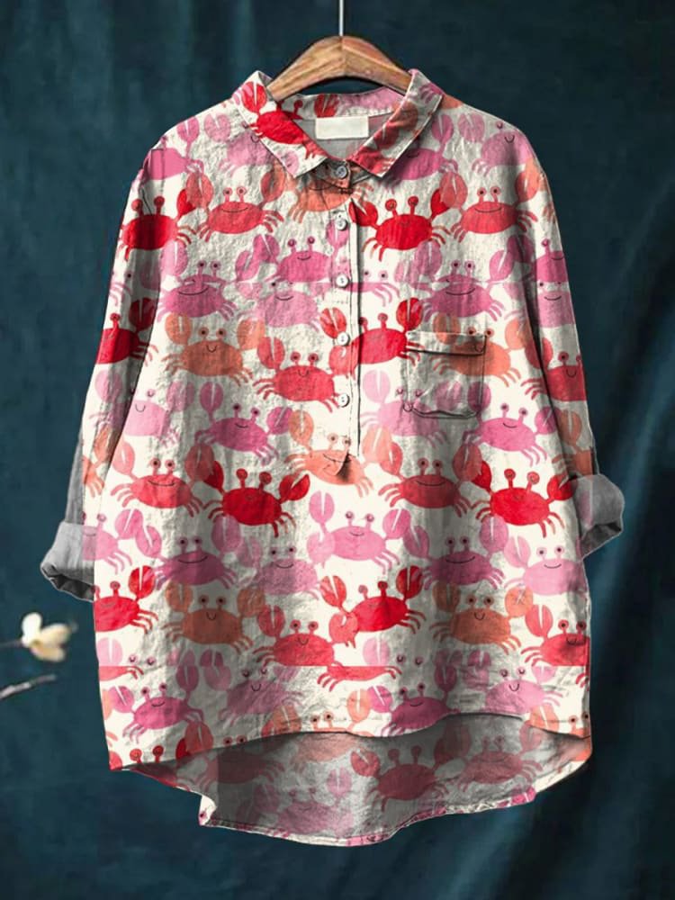 Lucie | Women’s Summer Crab Pattern Casual Shirt