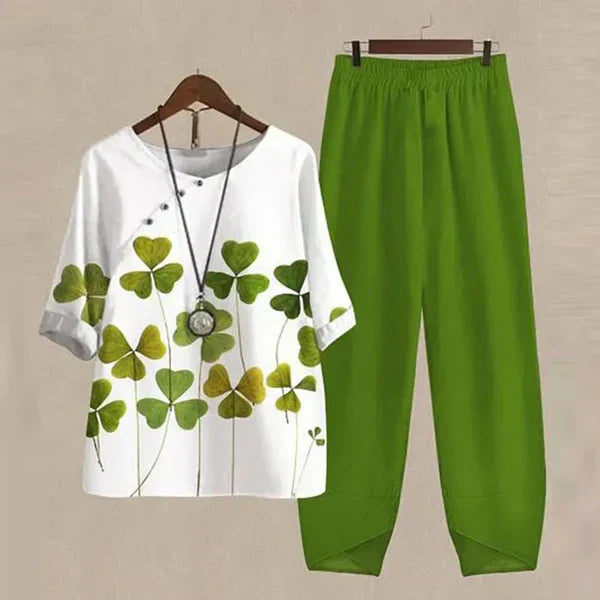Gwendolyn – Floral Print Shirt and Trouser Set