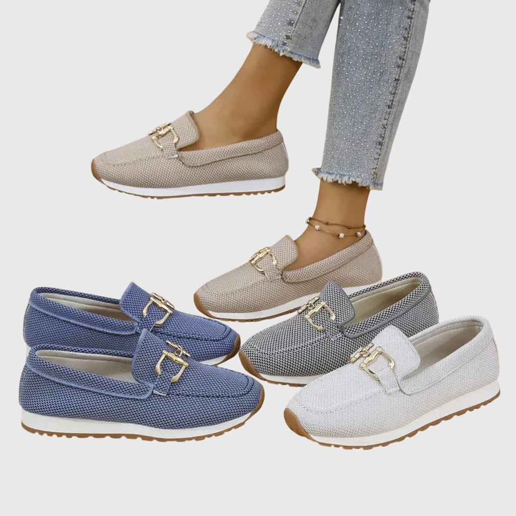 Susie – Orthopedic Loafer Sneakers with Gold Detail