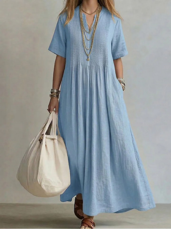 Noor – Flowing Pintuck Pleated Maxi Dress