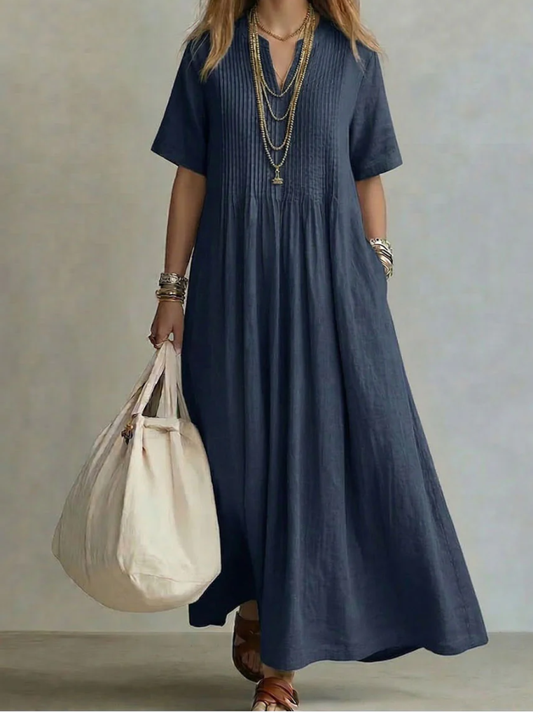 Noor – Flowing Pintuck Pleated Maxi Dress