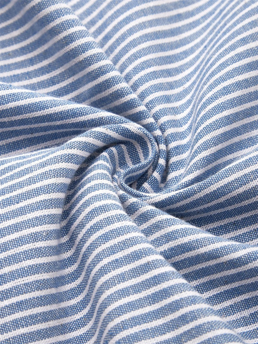 Edna – Striped Button Detail Midi Dress