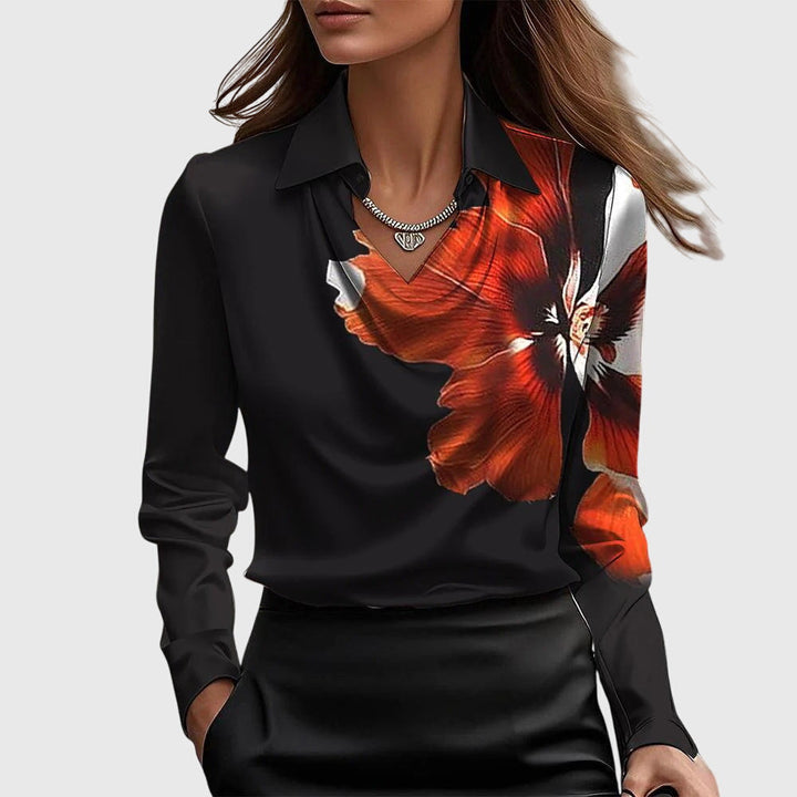 Sophia – Satin Cowl Neck Long Sleeve Blouse