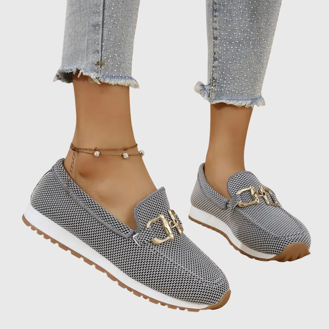 Susie – Orthopedic Loafer Sneakers with Gold Detail