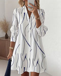 Serena – Printed Button-Down Shirt Dress