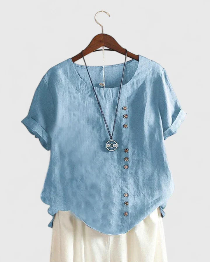 Elisavie | Comfortable Short Sleeve Blouse