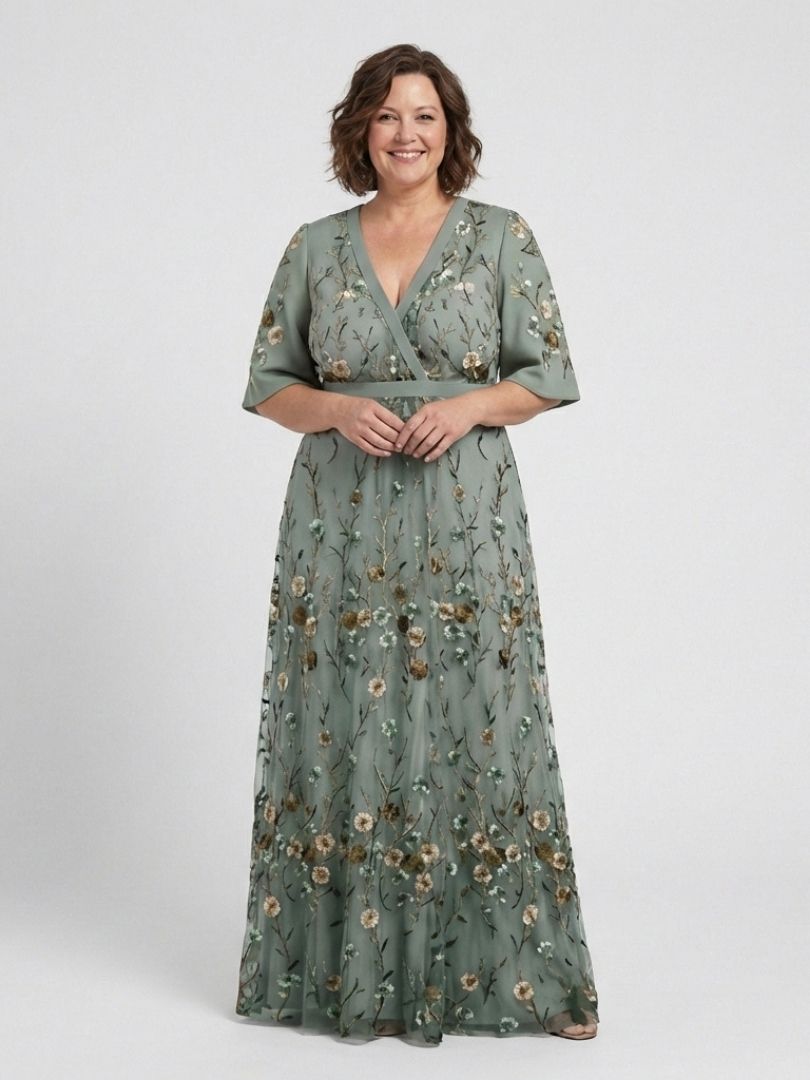 Vivienne – Embroidered Floral Maxi Gown