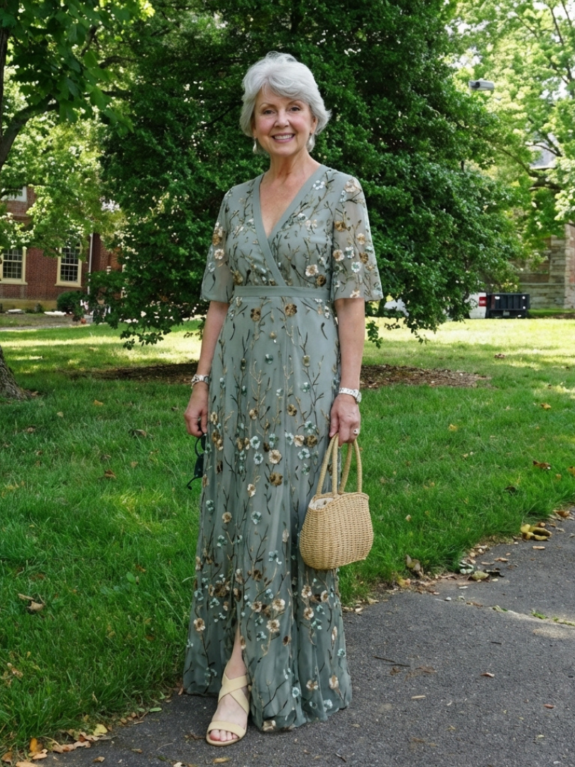 Vivienne – Embroidered Floral Maxi Gown