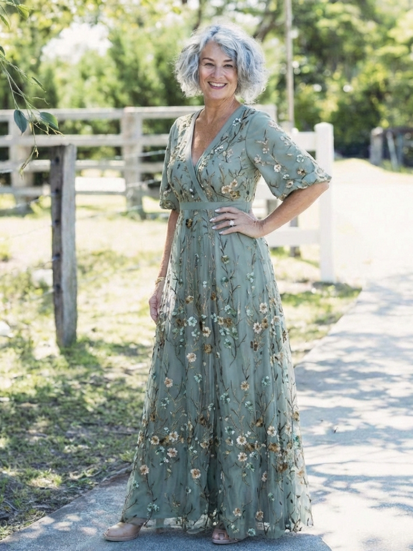Vivienne – Embroidered Floral Maxi Gown