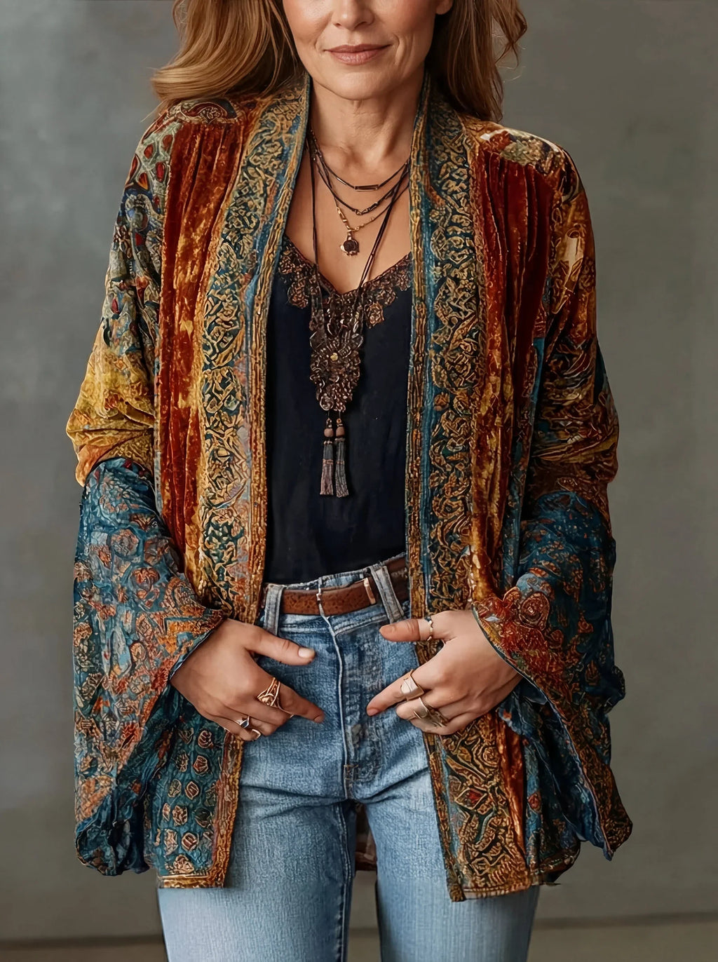 Aria – Bohemian Velvet Kimono Jacket