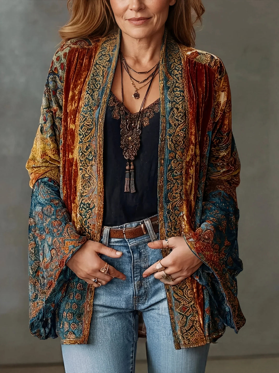 Aria – Bohemian Velvet Kimono Jacket