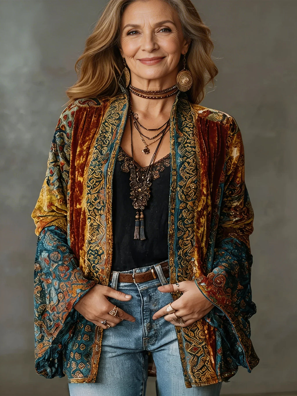 Aria – Bohemian Velvet Kimono Jacket