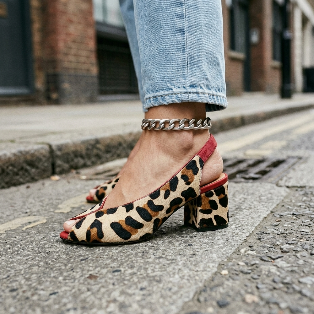 Ruth | Leopard Print Slingback Sandals