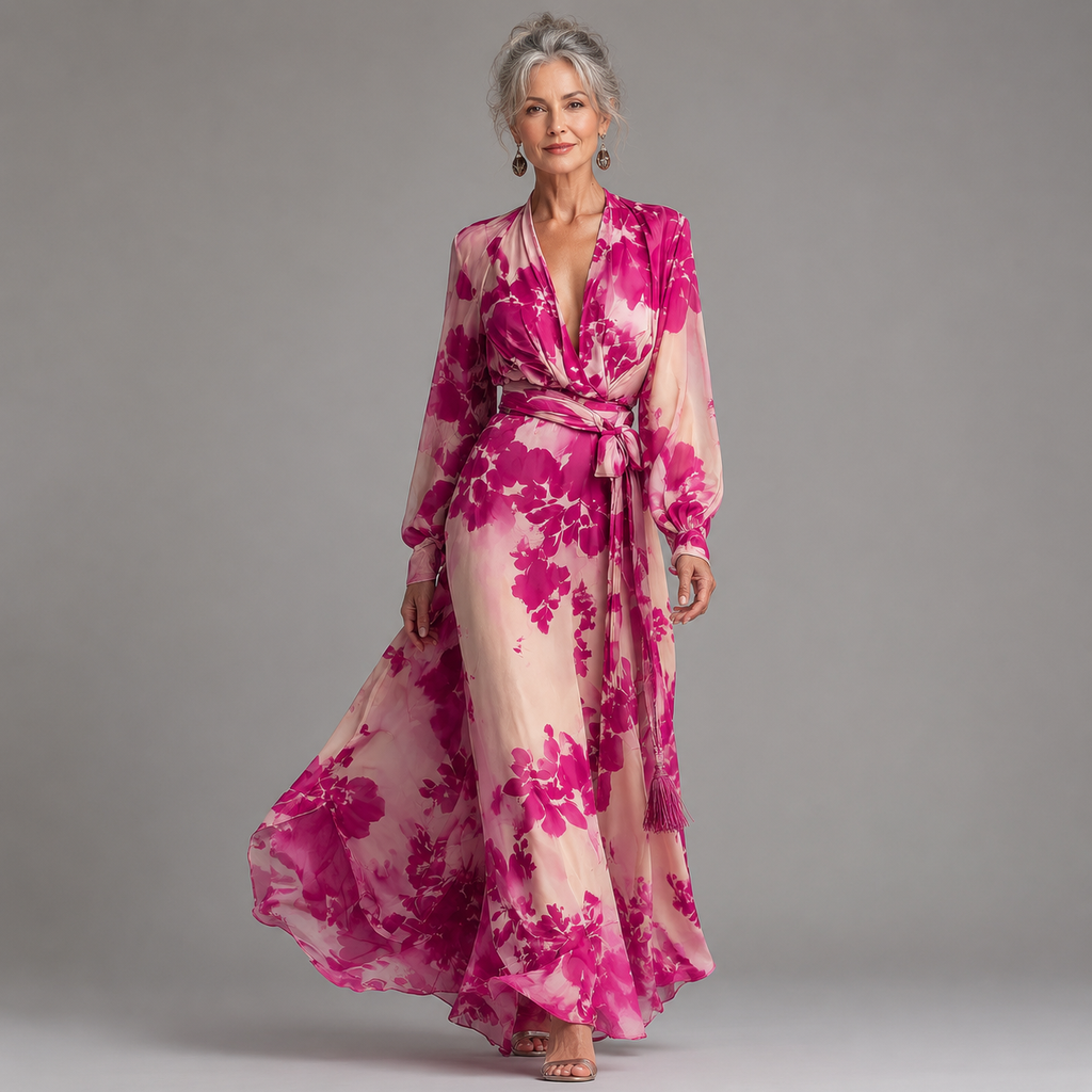 Vivienne – Floral Wrap Maxi Dress