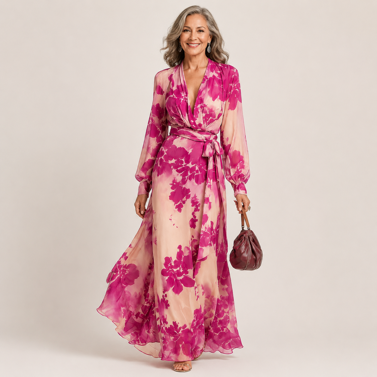 Vivienne – Floral Wrap Maxi Dress