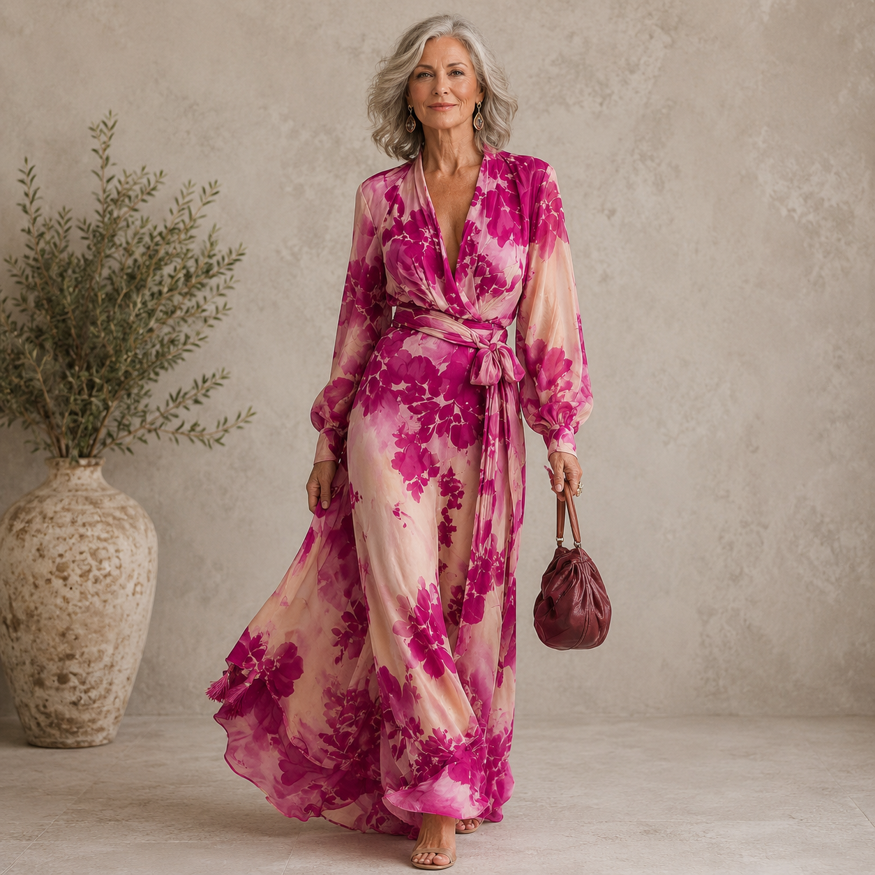 Vivienne – Floral Wrap Maxi Dress