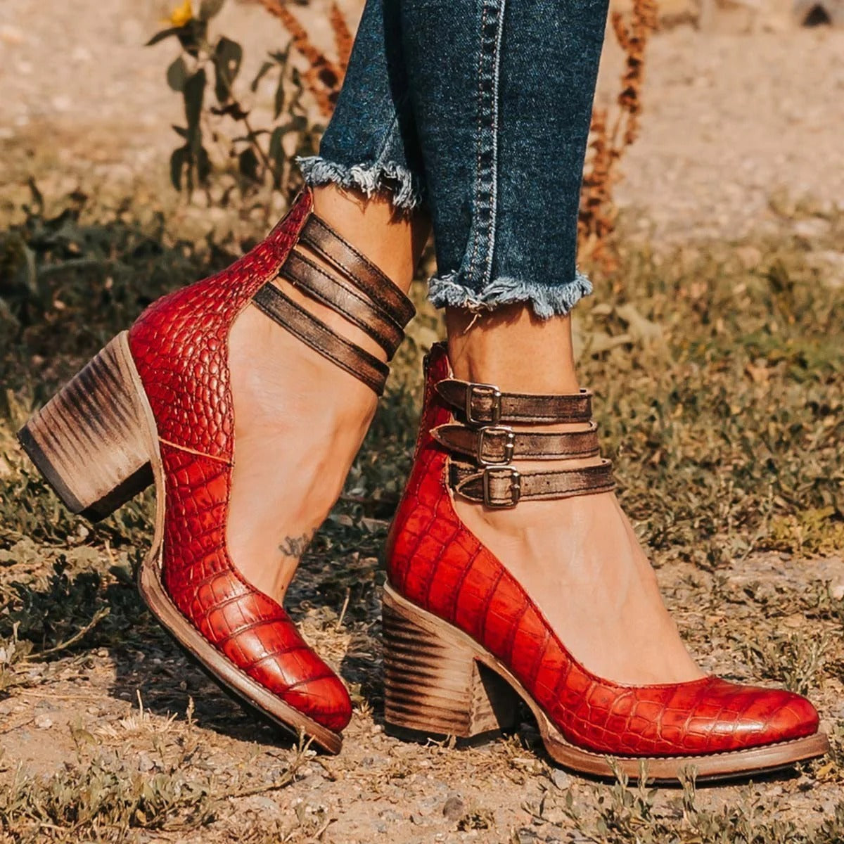 Dorothy | Buckle Strap Block Heels