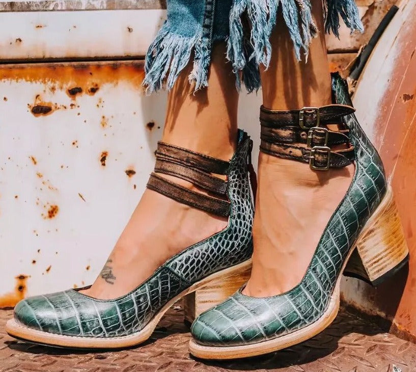 Dorothy | Buckle Strap Block Heels