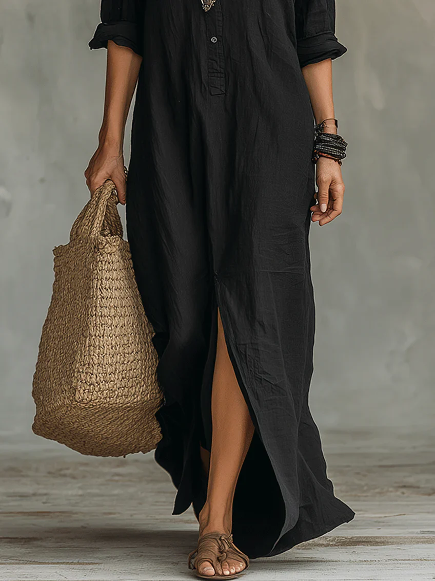 Willow – Relaxed Button-Down Maxi Shirt Dress