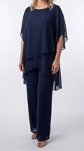 Kiera – Chiffon Cape Two-Piece Palazzo Set