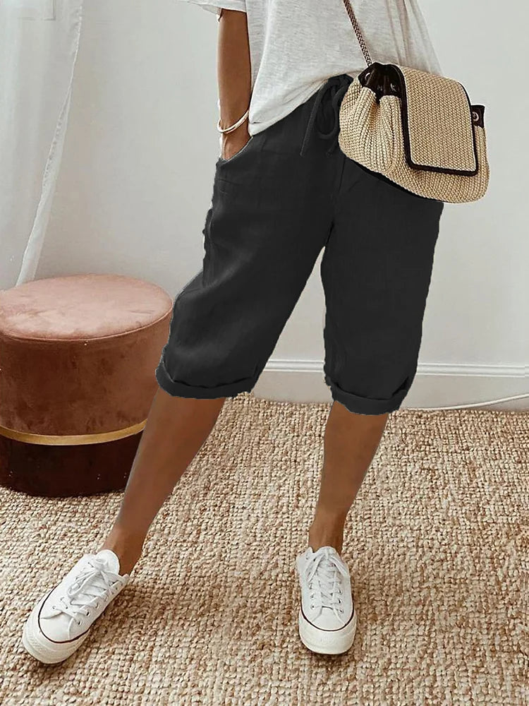 Ophelia – Relaxed Linen Drawstring Shorts