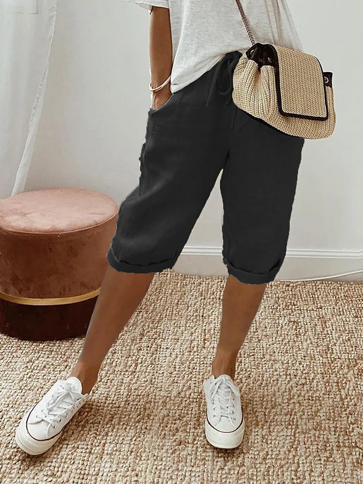 Paige – Relaxed Linen Drawstring Shorts