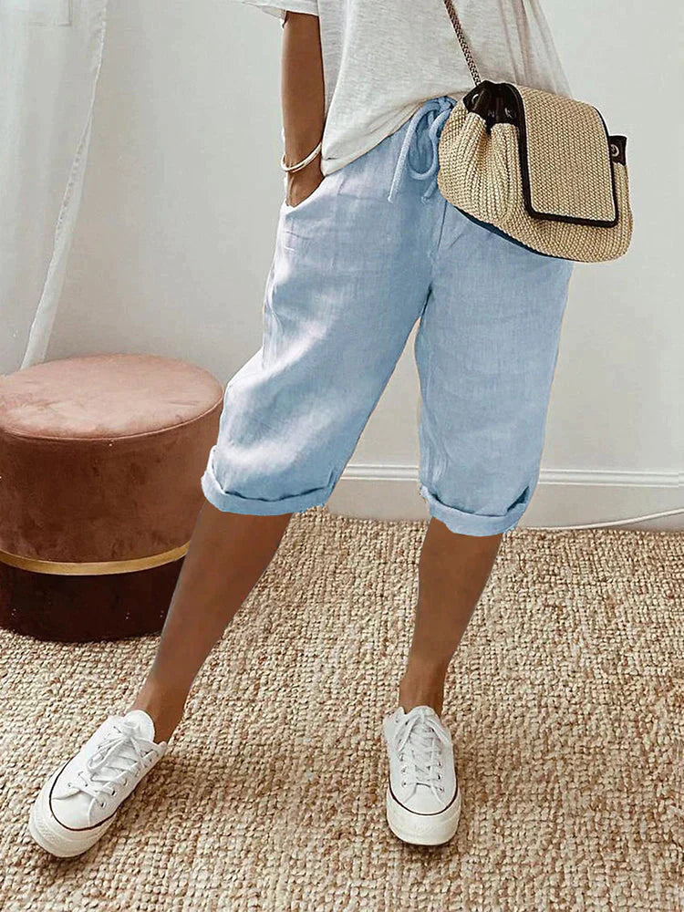 Paige – Relaxed Linen Drawstring Shorts