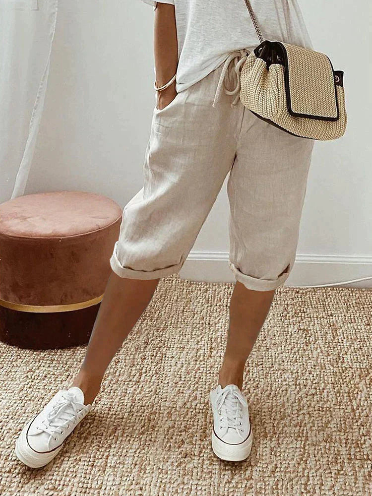 Ophelia – Relaxed Linen Drawstring Shorts