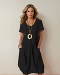 Naomi – Relaxed Casual Midi Dress with Pockets