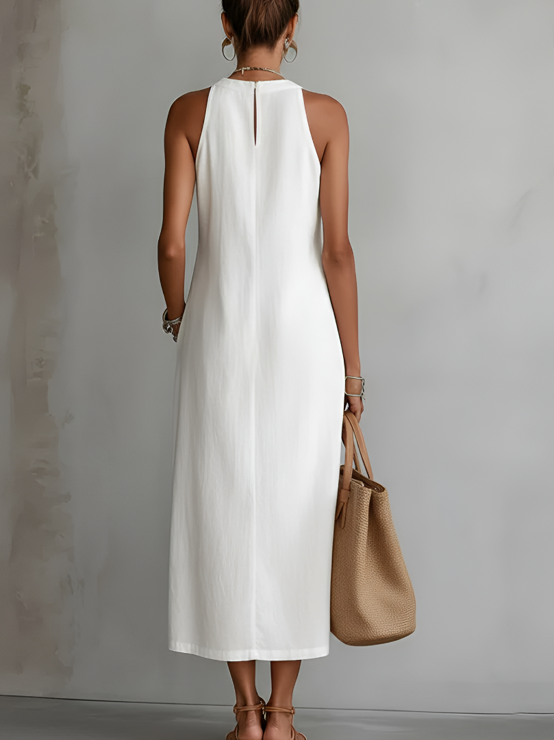 Serena – Lace Trim Sleeveless Midi Dress
