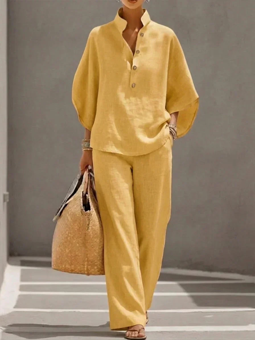 Tatum | Batwing Sleeve Top and Wide Leg Pants Set