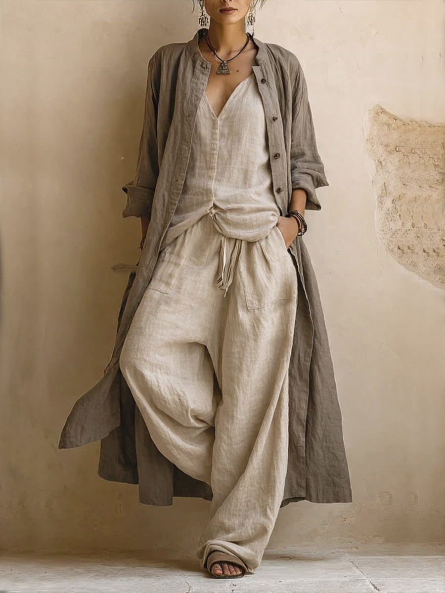 Selene – Relaxed Linen Three-Piece Set