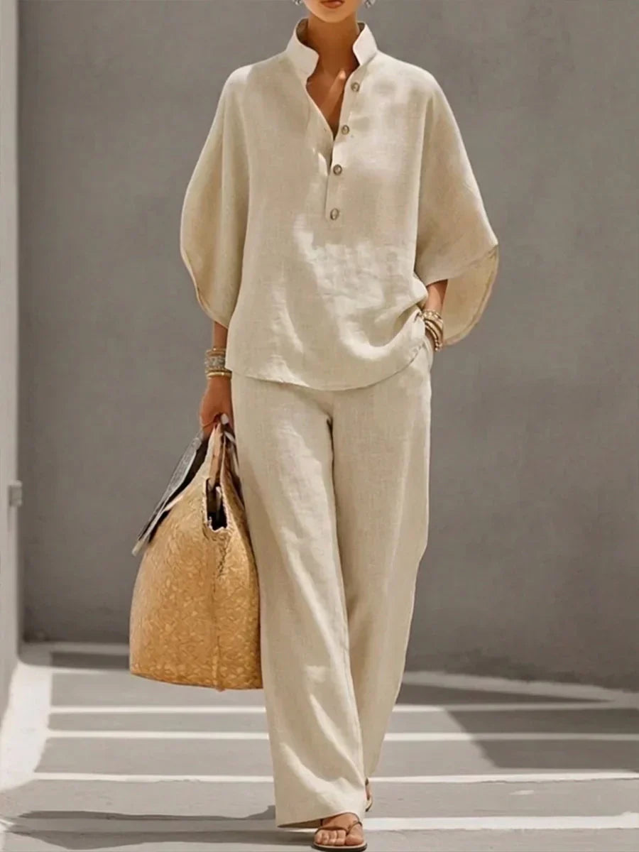 Tatum | Batwing Sleeve Top and Wide Leg Pants Set