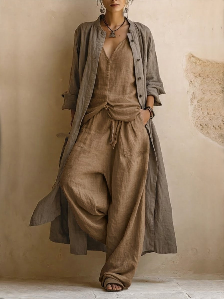 Selene – Relaxed Linen Three-Piece Set