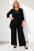 Elise – Elegant Three-Piece Chiffon Pantsuit